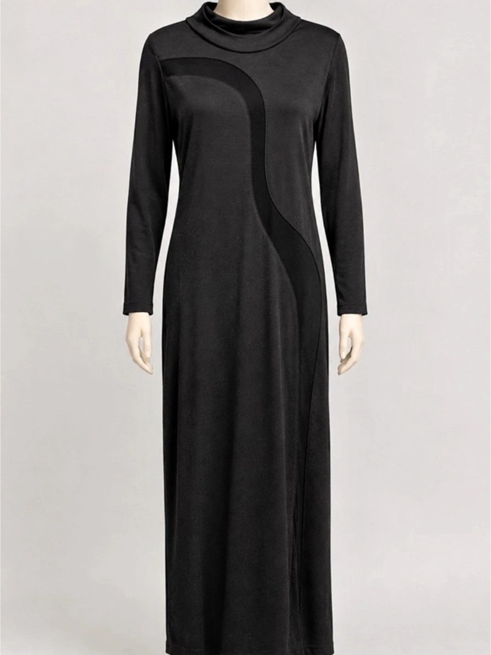 Black Maxi Long Sleeve Dress Halloween Costume